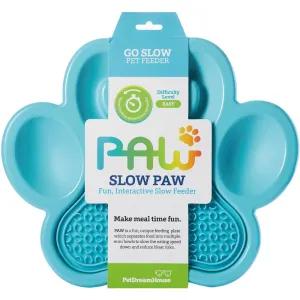 PetDreamHouse PAW 2-In-1 Interactive Slow Feeder For Cats & Dogs (Blue Paw) dog puzzle toy dog slow feeder dog treat ball dog brain toy dog feeder toy