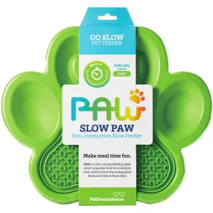 PetDreamHouse PAW 2-In-1 Interactive Slow Feeder For Cats & Dogs (Green Paw) dog puzzle toy dog slow feeder dog treat ball dog brain toy dog feeder toy