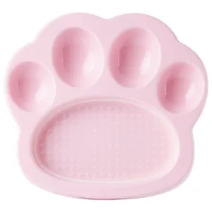 PetDreamHouse PAW 2-In-1 Mini Interactive Slow Feeder For Cats & Dogs (Baby Pink Paw) dog bones rawhide chew sticks dog jerky bacon bone