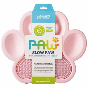 PetDreamHouse PAW 2-In-1 Interactive Slow Feeder For Cats & Dogs (Baby Pink Paw) cat leash cat bowtie cat hat cat bandana cat costume