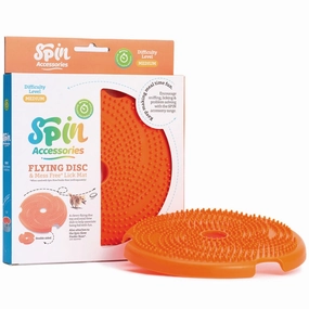 PetDreamHouse SPIN Accessories Interactive Slow Feeder Add-On For Cats & Dogs (Orange Flying Disc) cat leash cat bowtie cat hat cat bandana cat costume