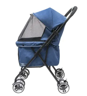 Petique Malibu Pet Stroller - Blue dog pain relief hip joint supplement senior dog care pet arthritis aid dog skin supplement