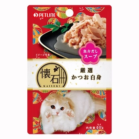 Petline Kaiseki Pouch Selected Katsuo in Soup Pouch Cat Food 40g x 12 natural cat food soft cat treats freeze dried cat food organic cat treats indoor cat food