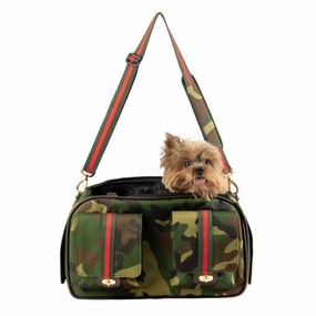 Petote Marlee 2 Dog Carrier Camo Stripe dog bowtie leather collar dog charm dog party wear dog scarf set