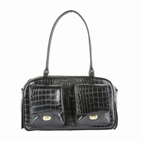 Petote Marlee Dog Carrier Black Croco dog bowtie leather collar dog charm dog party wear dog scarf set