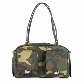 Petote Marlee Dog Carrier Camo dog bowtie leather collar dog charm dog party wear dog scarf set