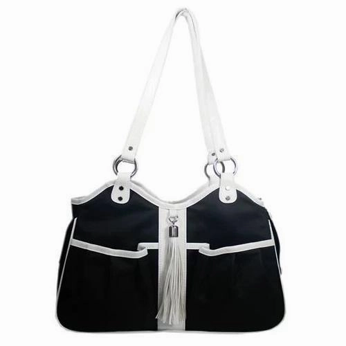 Petote Metro Dog Carrier Black And White dog bowtie leather collar dog charm dog party wear dog scarf set