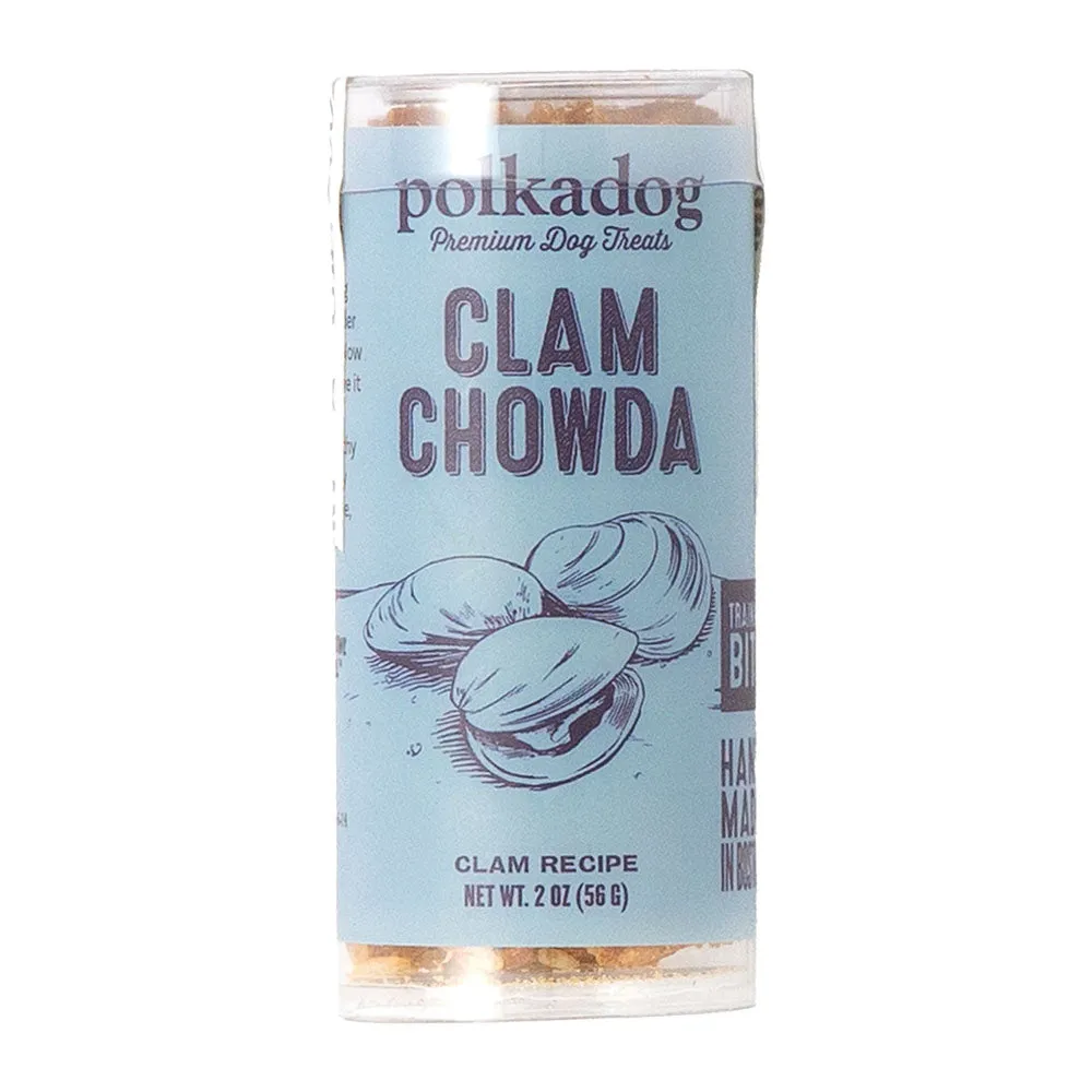 Polkadog Clam Chowda Treats For Cats & Dogs 2oz (Mini Tube) dog sweater dog tuxedo dog dress holiday dog outfit dog birthday shirt