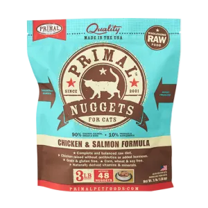 Primal Chicken & Salmon Nuggets Frozen Cat Food cat treats toys for cats cat hair remover cat cleaning supplies cat food bowl