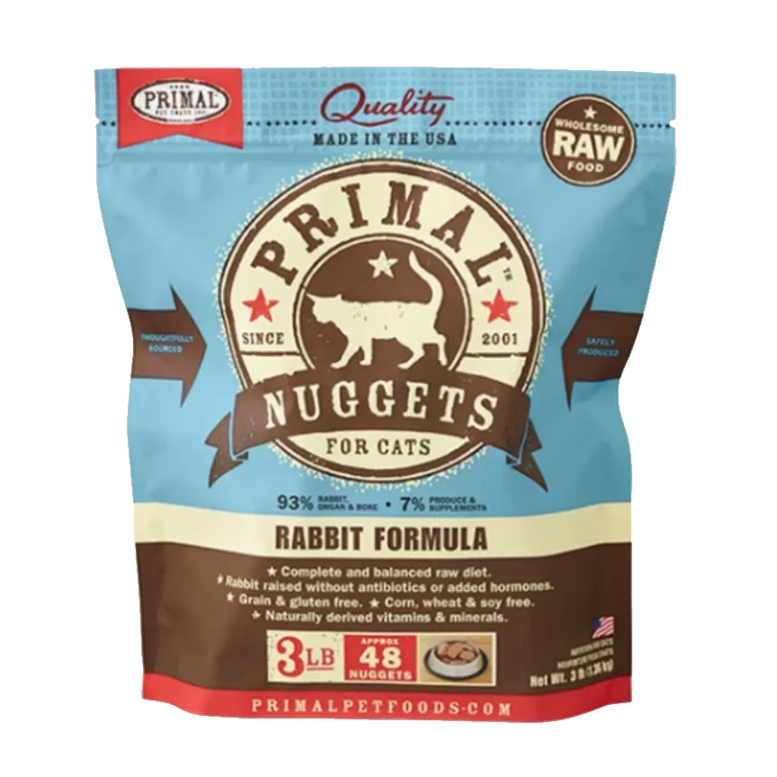 Primal Rabbit Nuggets Frozen Cat Food cat treats toys for cats cat hair remover cat cleaning supplies cat food bowl