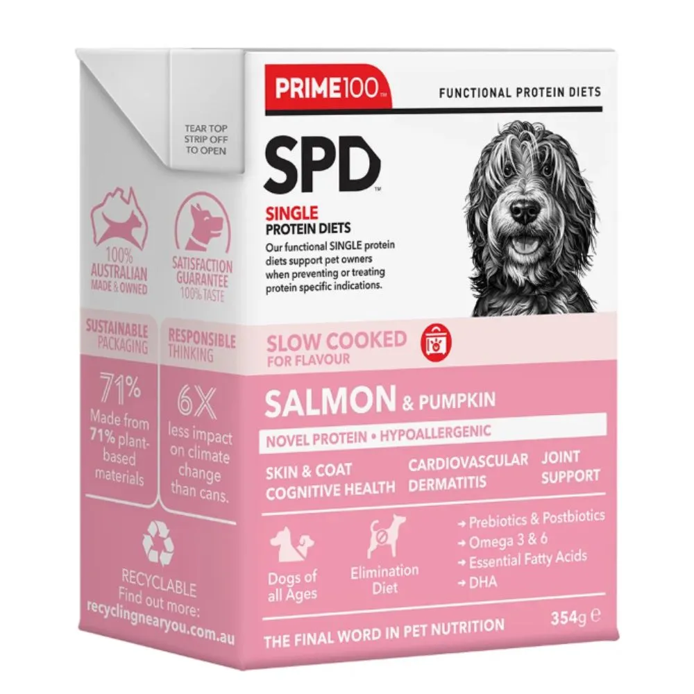 Prime100 SPD Slow Cooked Salmon & Pumpkin Wet Dog Food 354g dog sweater dog tuxedo dog dress holiday dog outfit dog birthday shirt