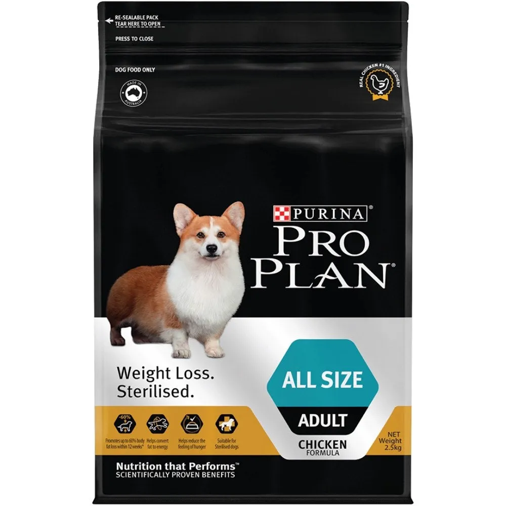 Pro Plan Weight Loss Sterilised Adult Chicken Dry Dog Food dog supplies dog food toys accessories dog bed