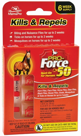 Pro Force 50 Spot On Topical Fly Treatment for Horses tuff dog toys durable toys for dogs chew tested toys hard chew toy strong plush