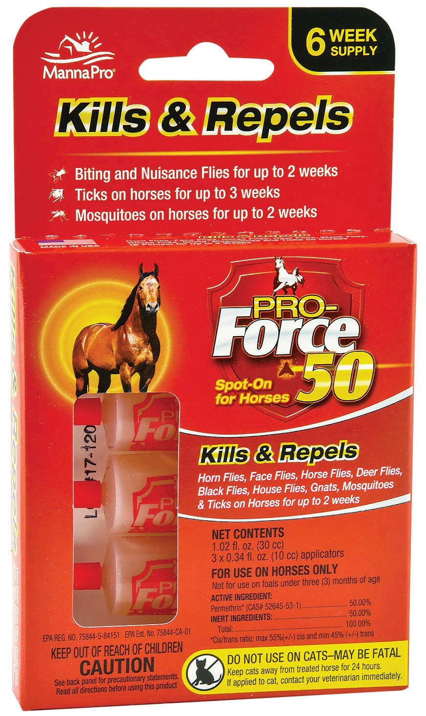 Pro Force 50 Spot On Topical Fly Treatment for Horses tuff dog toys durable toys for dogs chew tested toys hard chew toy strong plush