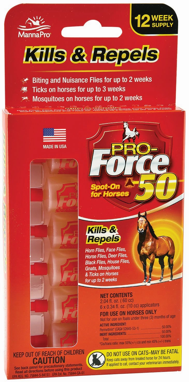 Pro Force 50 Spot On Topical Fly Treatment for Horses