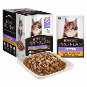 Pro Plan Tender Chicken In Jelly Kitten Pouch Cat Food 85g x 12 natural cat food soft cat treats freeze dried cat food organic cat treats indoor cat food