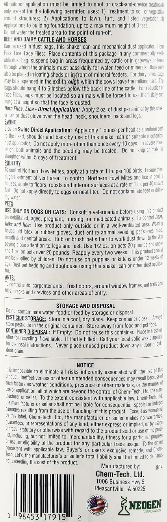 Prozap Insectrin Dust, 2 lb Shaker for Fly Control