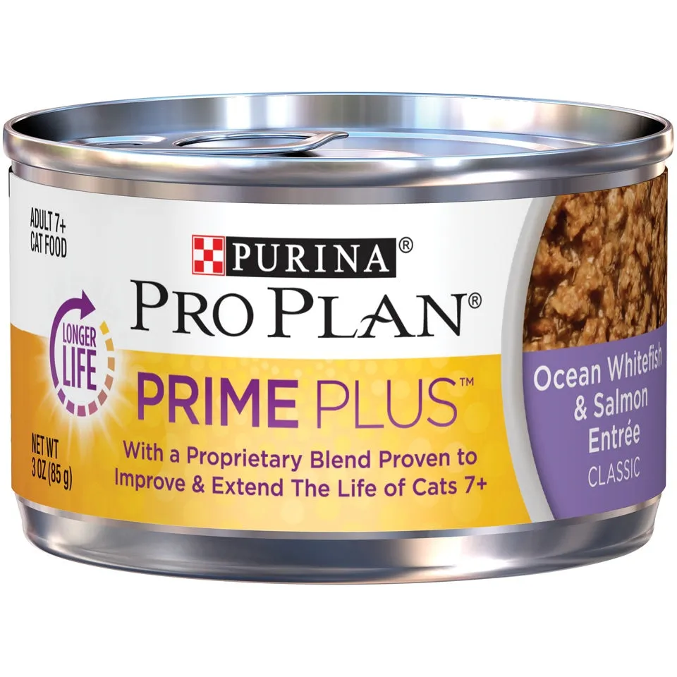 Purina Pro Plan Prime Plus 7  Ocean Whitefish & Salmon Entree Classic Canned Cat Food cat supplies cat house cat tree cat feeder cat collar