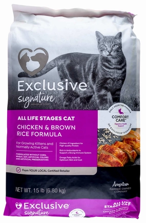 Purina Exclusive Signature Premium All Life Stages Dry Cat Food, Chicken/Brown Rice cat treats,dry cat food,cat snack pouch