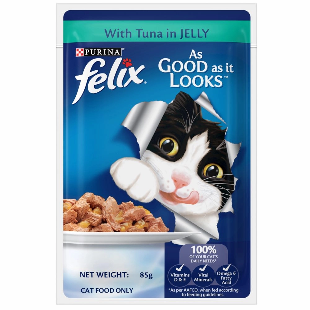 Purina Felix Tuna in Jelly Adult Pouch Cat Food 85g x12 dog travel bag car seat cover pet carrier for car training leash dog training whistle