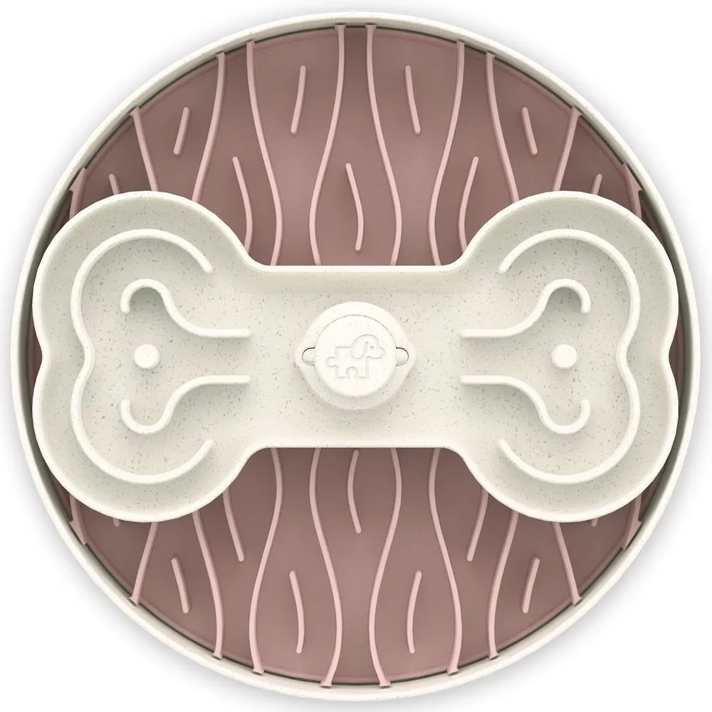 Puzzle Feeder Interactive Dog Bowl (Broken Wave, Pink) dog bones rawhide chew sticks dog jerky bacon bone