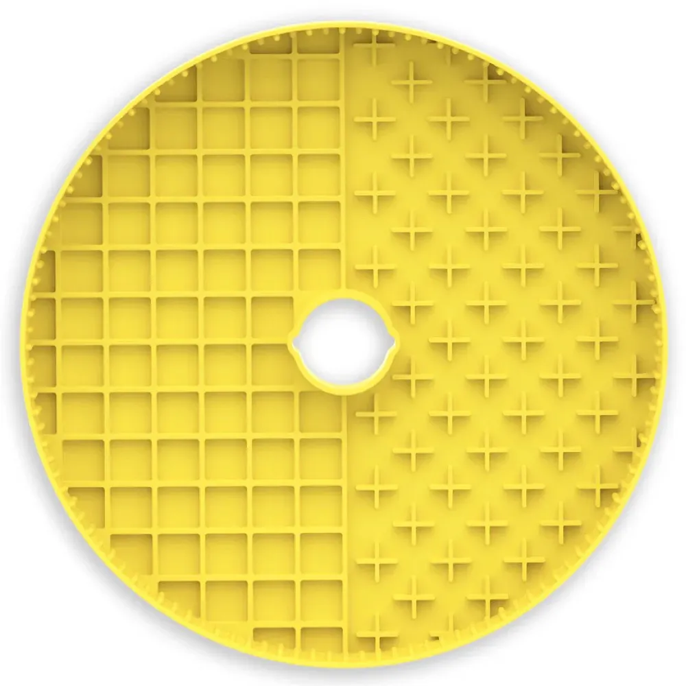 Puzzle Feeder Interactive Dog Bowl Licking Mat Accessory (Yellow) dog bones rawhide chew sticks dog jerky bacon bone