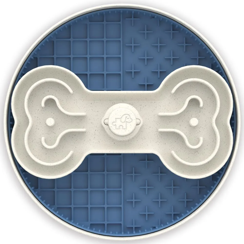 Puzzle Feeder Lick Interactive Dog Bowl (Blue) dog bones rawhide chew sticks dog jerky bacon bone