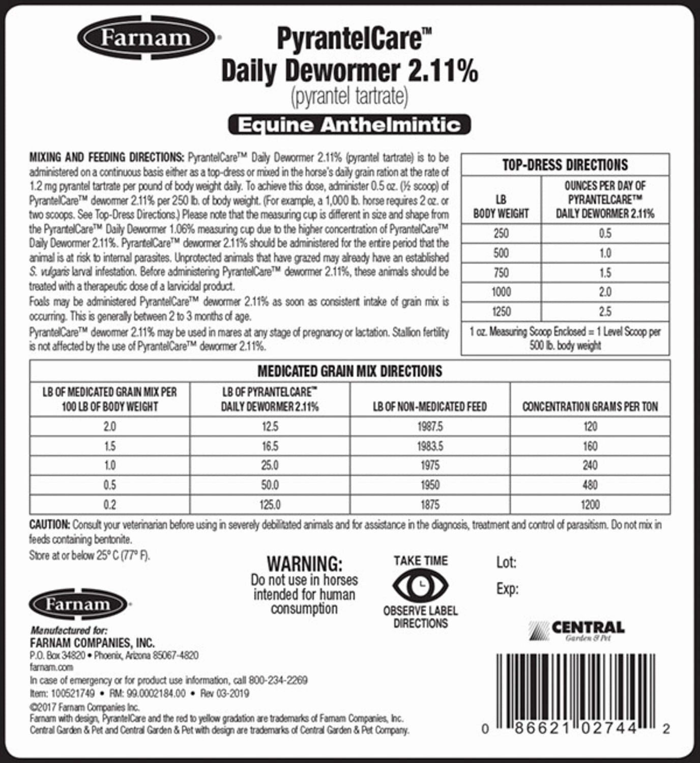 PyrantelCare Daily Dewormer 2.11%
