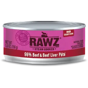 RAWZ 96% Beef and Liver Pate Wet Cat Food cat supplies cat house cat tree cat feeder cat collar