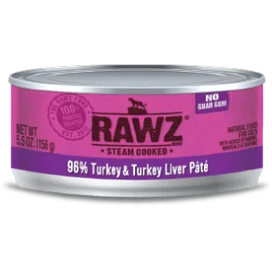 RAWZ 96% Turkey and Turkey Liver Wet Cat Food cat supplies cat house cat tree cat feeder cat collar
