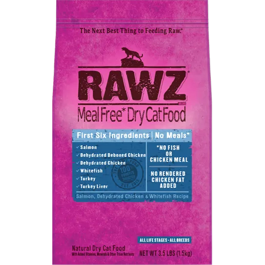 RAWZ Meal Free Salmon, Chicken, and Whitefish Dry Cat Food cat supplies cat house cat tree cat feeder cat collar