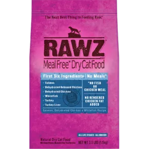 RAWZ Meal Free Salmon, Chicken, and Whitefish Dry Cat Food cat supplies cat house cat tree cat feeder cat collar