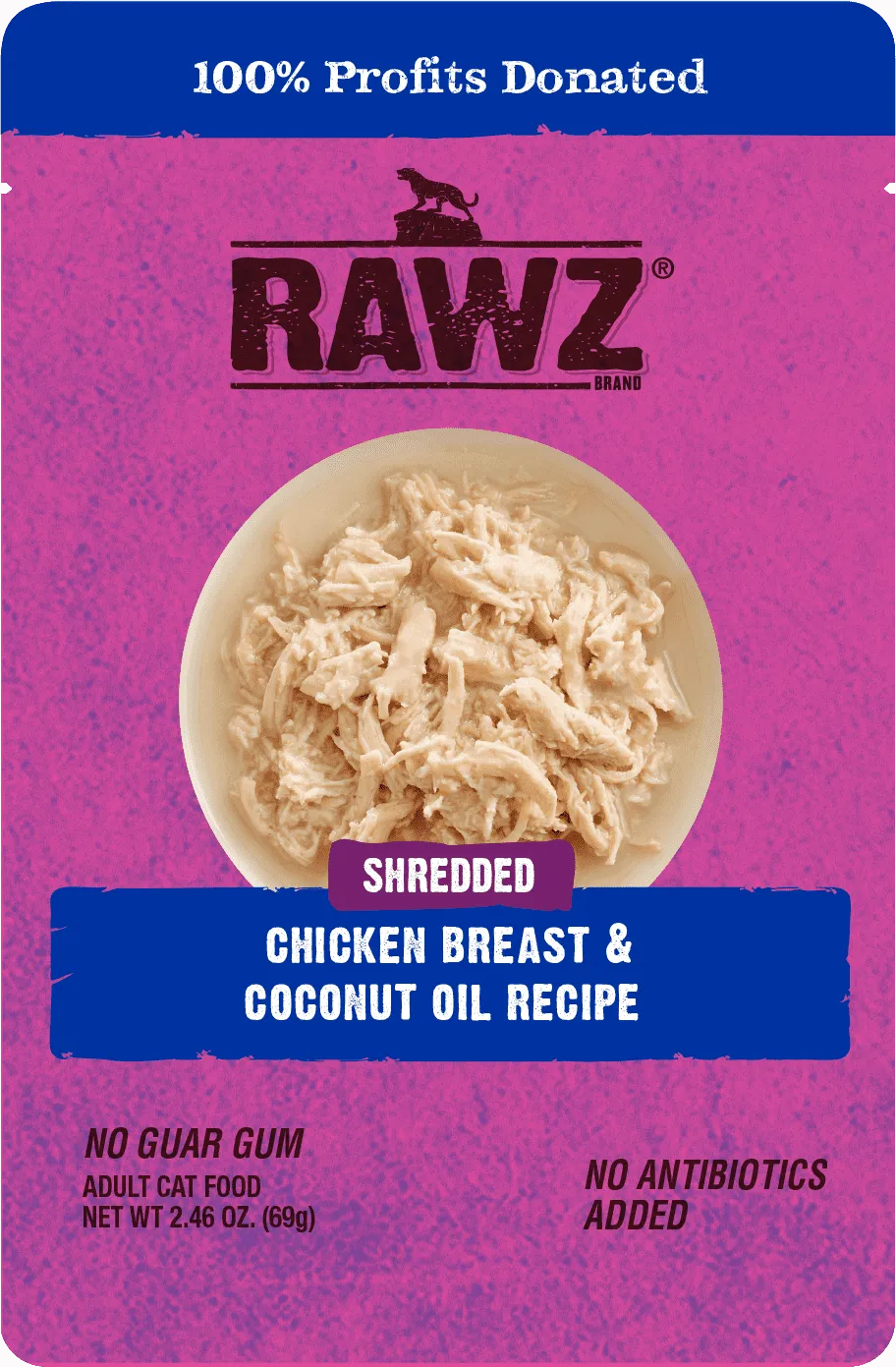 RAWZ Shredded Chicken Breast & Coconut Oil Wet Cat Food Pouch cat supplies cat house cat tree cat feeder cat collar