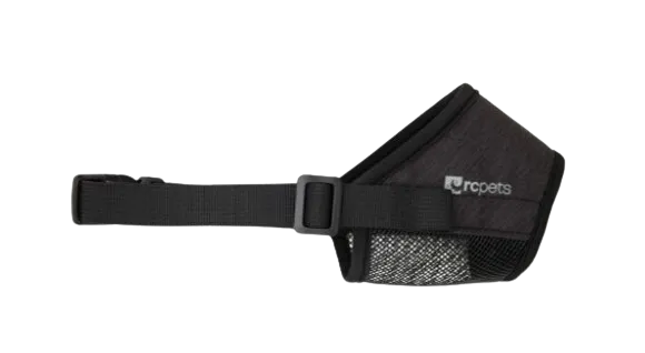 RC Pets Soft Fit Dog Muzzle - Heather Black - dog pain relief hip joint supplement senior dog care pet arthritis aid dog skin supplement