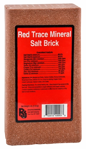 Red Trace Mineral Salt Brick for Horses, Cattle & Large Animals sheep feed sheep mineral sheep hay sheep pellets sheep salt block