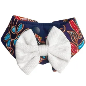RuffCo Handcrafted Bowtie Button Collar For Cats & Dogs (Blue Batik) puppy food dog jerky treats dog dental treats dog chicken strips organic dog food