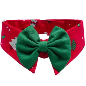RuffCo Handcrafted Bowtie Button Collar For Cats & Dogs (Red Christmas) puppy food dog jerky treats dog dental treats dog chicken strips organic dog food