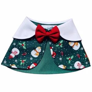 RuffCo Handcrafted Cape For Cats & Dogs (Green Snowman) puppy food dog jerky treats dog dental treats dog chicken strips organic dog food
