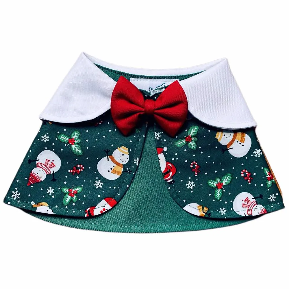 RuffCo Handcrafted Cape For Cats & Dogs (Green Snowman) puppy food dog jerky treats dog dental treats dog chicken strips organic dog food