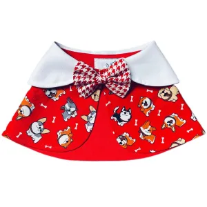 RuffCo Handcrafted Cape For Cats & Dogs (Red Puppies) puppy food dog jerky treats dog dental treats dog chicken strips organic dog food