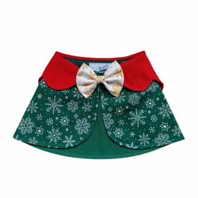 RuffCo Handcrafted Cape For Cats & Dogs (Green Snowflake) cat leash cat bowtie cat hat cat bandana cat costume