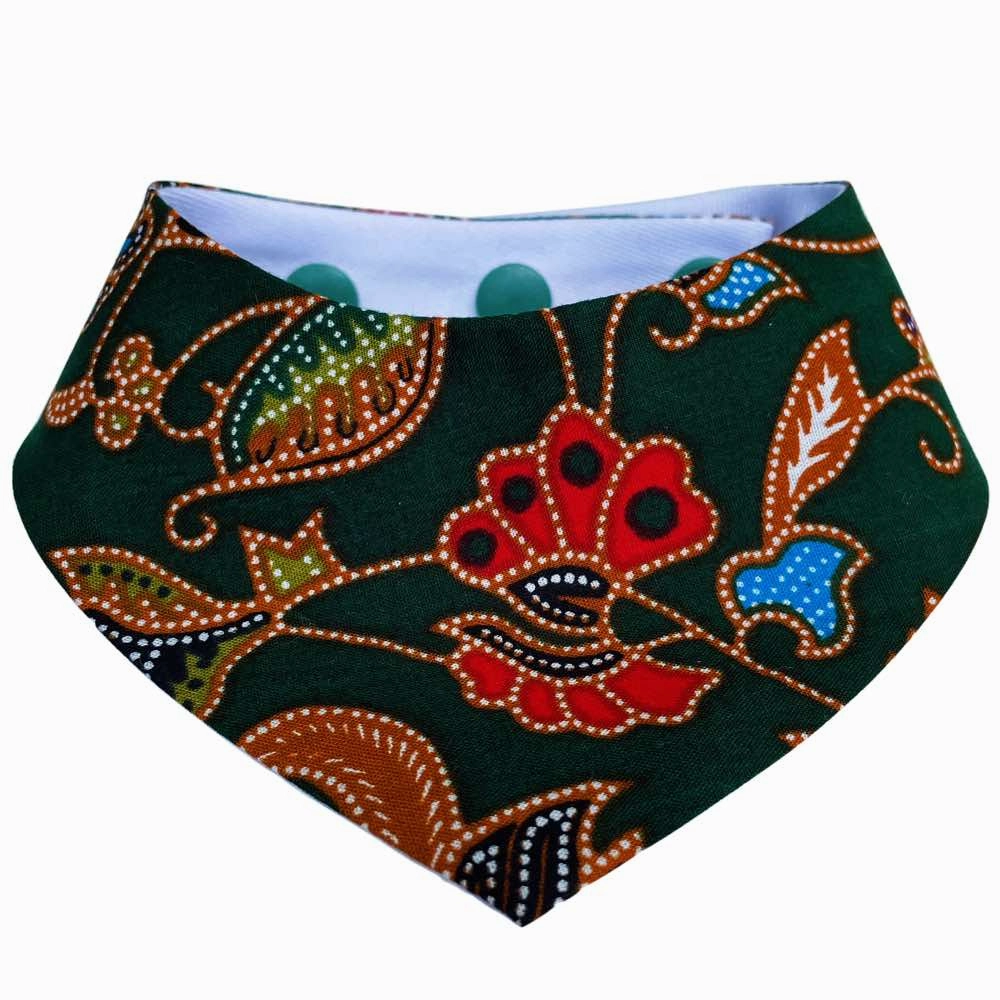 RuffCo Handcrafted Reversible Bandana For Cats & Dogs (Green Batik) cat leash cat bowtie cat hat cat bandana cat costume