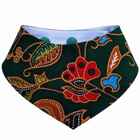 RuffCo Handcrafted Reversible Bandana For Cats & Dogs (Green Batik) cat leash cat bowtie cat hat cat bandana cat costume
