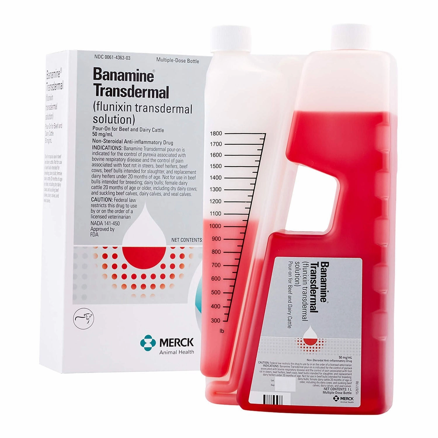 Rx Banamine Transdermal (flunixin transdermal solution) Pour-on for Cattle