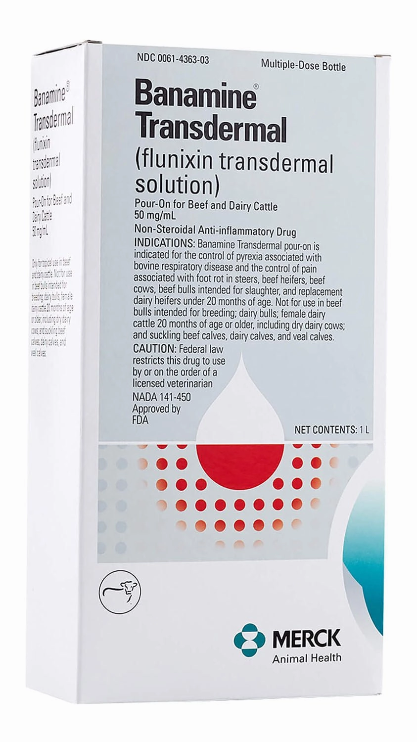 Rx Banamine Transdermal (flunixin transdermal solution) Pour-on for Cattle