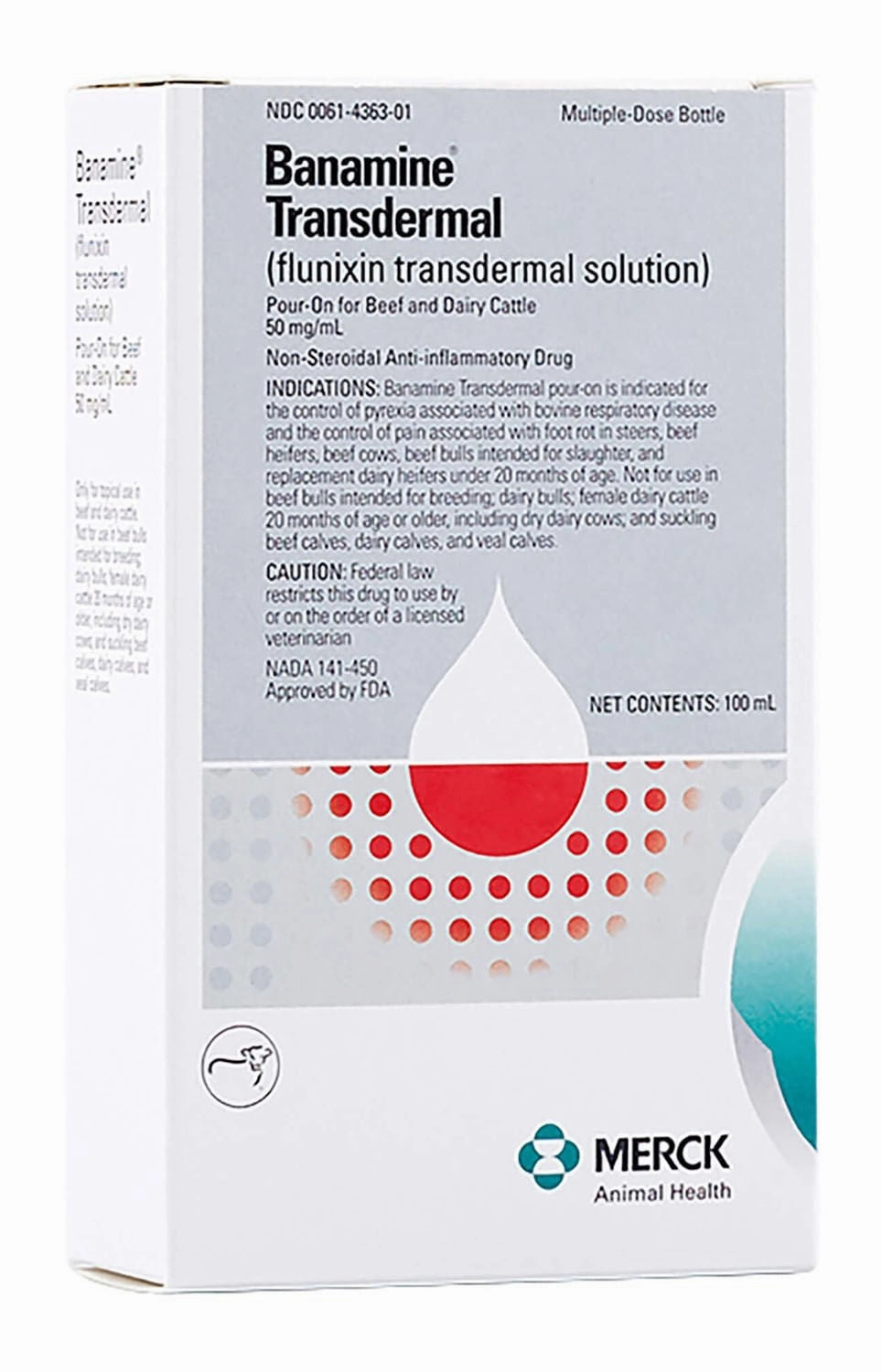 Rx Banamine Transdermal (flunixin transdermal solution) Pour-on for Cattle