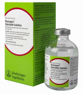 Rx Buscopan Injectable Solution for Horses, 50 mL poultry remedies poultry supplement goat vitamins sheep probiotics animal health boost