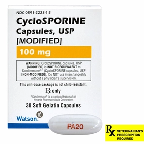 Rx CycloSPORINE Capsules modified for Dogs & Cats, 30 Gel Capsules cat scratchers cat towers cat window perch cat heating pad cat calming spray