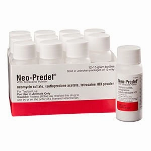Rx Neo-Predef with Tetracaine Topical Powder for Horses, Dogs, & Cats, 15 gram