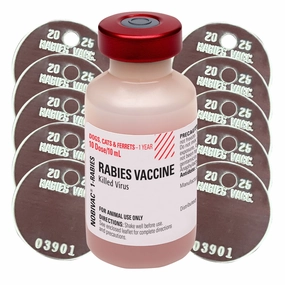 Rx Nobivac 1 Rabies Vaccine, 1 x 10ml Vial Kit with Tags cat climbing tree cat hammock cat steps cat grooming kit cat safety gate